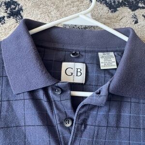 Gianni Bini Men's Dark Blue Grid Polo